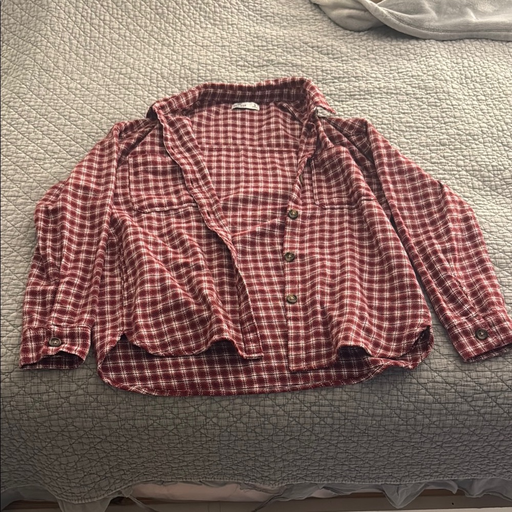 Hollister Burgundy Plaid Shirt